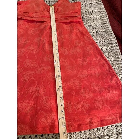 Patagonia Organic Cotton Orange/Red Floral‎ Mini Dress / Tunic women's sz L - Picture 9 of 13